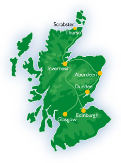 Scrabster is at the top of Scotland near Thurso
